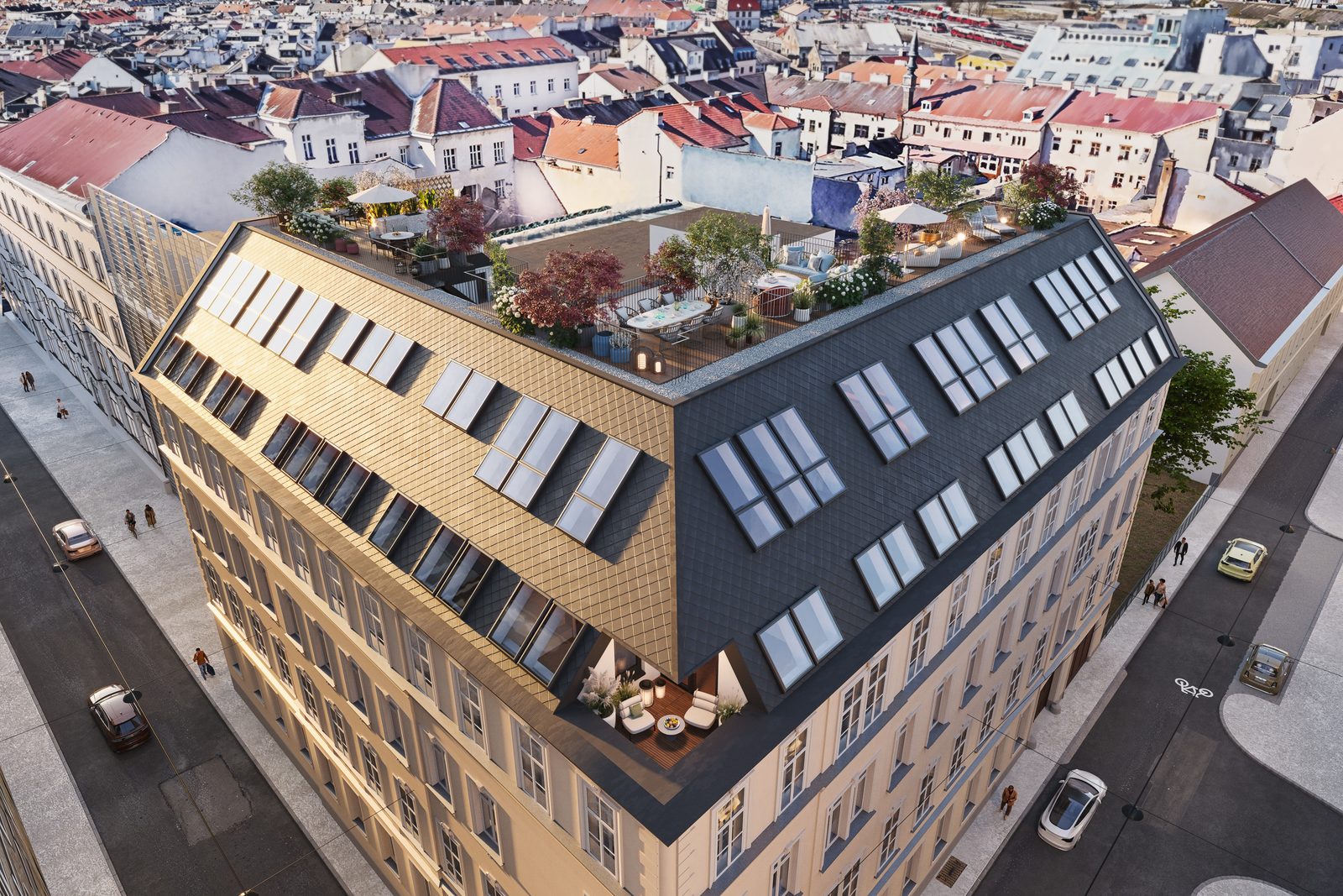 Detailansicht der sanierten Gründerzeitfassade